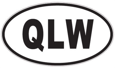 QLW - 3 Letter Initials Oval Sticker