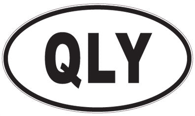 QLY - 3 Letter Initials Oval Sticker