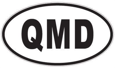 QMD - 3 Letter Initials Oval Sticker