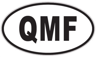 QMF - 3 Letter Initials Oval Sticker