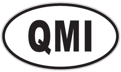 QMI - 3 Letter Initials Oval Sticker