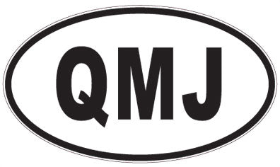 QMJ - 3 Letter Initials Oval Sticker