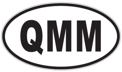 QMM - 3 Letter Initials Oval Sticker