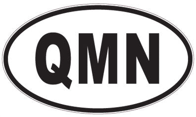 QMN - 3 Letter Initials Oval Sticker