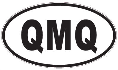 QMQ - 3 Letter Initials Oval Sticker