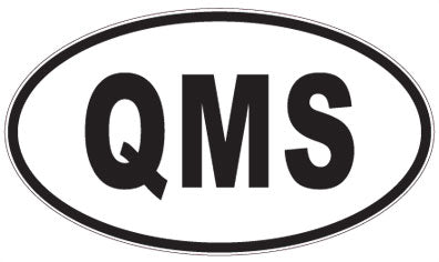 QMS - 3 Letter Initials Oval Sticker
