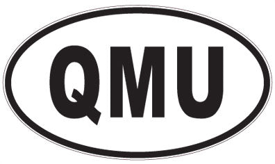 QMU - 3 Letter Initials Oval Sticker