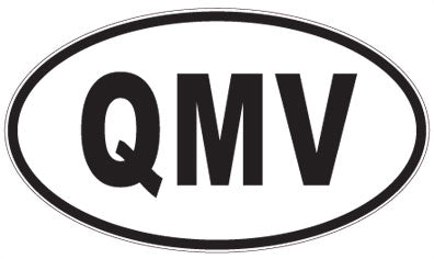 QMV - 3 Letter Initials Oval Sticker