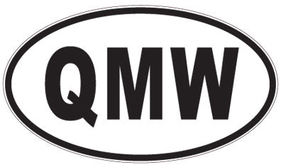 QMW - 3 Letter Initials Oval Sticker