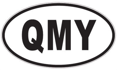 QMY - 3 Letter Initials Oval Sticker
