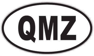 QMZ - 3 Letter Initials Oval Sticker
