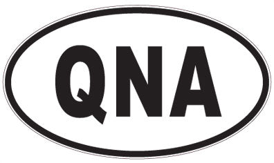 QNA - 3 Letter Initials Oval Sticker