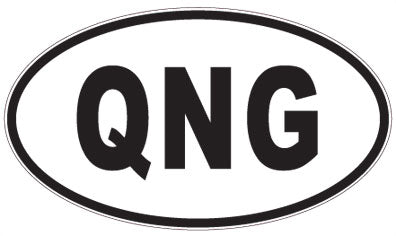 QNG - 3 Letter Initials Oval Sticker