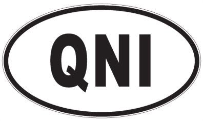 QNI - 3 Letter Initials Oval Sticker