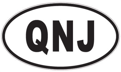 QNJ - 3 Letter Initials Oval Sticker