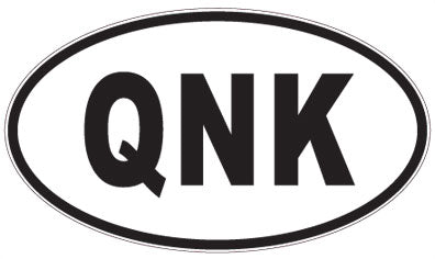 QNK - 3 Letter Initials Oval Sticker