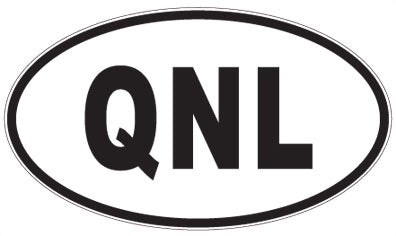 QNL - 3 Letter Initials Oval Sticker