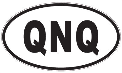 QNQ - 3 Letter Initials Oval Sticker