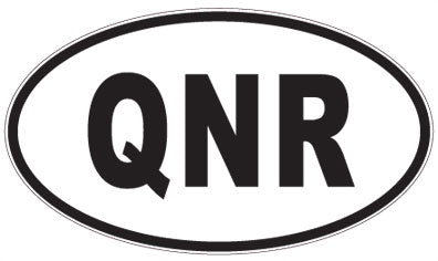 QNR - 3 Letter Initials Oval Sticker