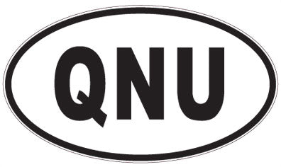QNU - 3 Letter Initials Oval Sticker