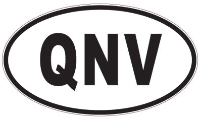 QNV - 3 Letter Initials Oval Sticker