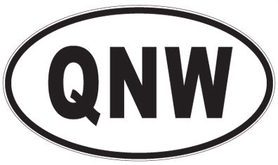 QNW - 3 Letter Initials Oval Sticker