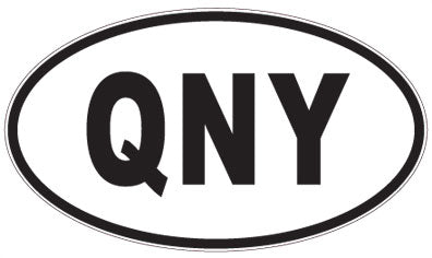 QNY - 3 Letter Initials Oval Sticker