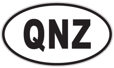 QNZ - 3 Letter Initials Oval Sticker