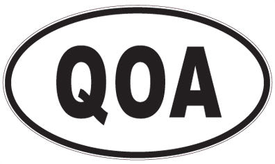 QOA - 3 Letter Initials Oval Sticker
