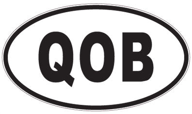 QOB - 3 Letter Initials Oval Sticker
