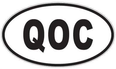 QOC - 3 Letter Initials Oval Sticker