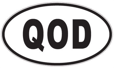 QOD - 3 Letter Initials Oval Sticker