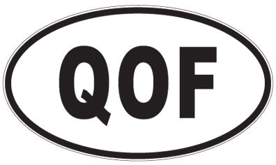 QOF - 3 Letter Initials Oval Sticker