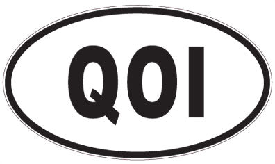 QOI - 3 Letter Initials Oval Sticker