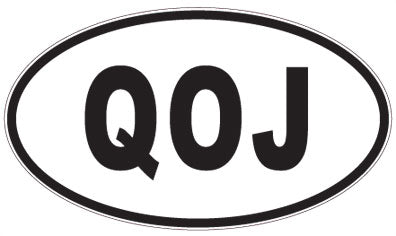 QOJ - 3 Letter Initials Oval Sticker