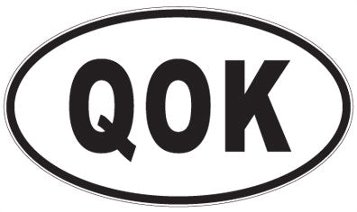 QOK - 3 Letter Initials Oval Sticker