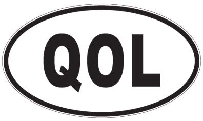 QOL - 3 Letter Initials Oval Sticker