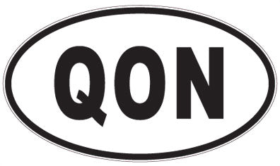 QON - 3 Letter Initials Oval Sticker