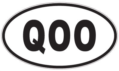 QOO - 3 Letter Initials Oval Sticker