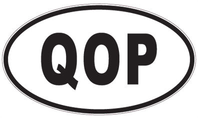 QOP - 3 Letter Initials Oval Sticker