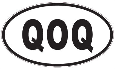 QOQ - 3 Letter Initials Oval Sticker