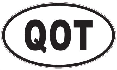 QOT - 3 Letter Initials Oval Sticker