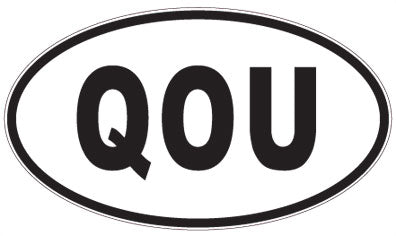 QOU - 3 Letter Initials Oval Sticker