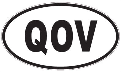 QOV - 3 Letter Initials Oval Sticker