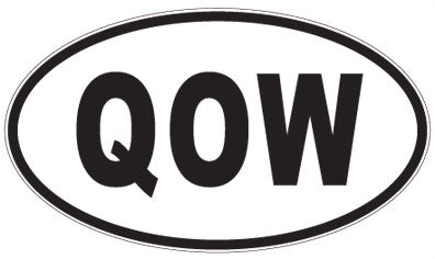 QOW - 3 Letter Initials Oval Sticker