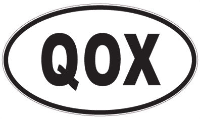 QOX - 3 Letter Initials Oval Sticker