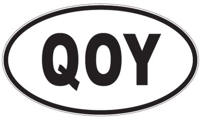 QOY - 3 Letter Initials Oval Sticker