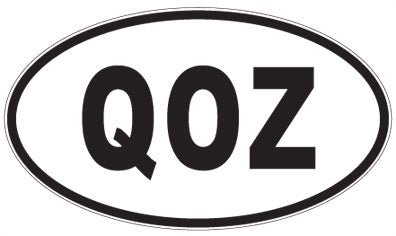 QOZ - 3 Letter Initials Oval Sticker