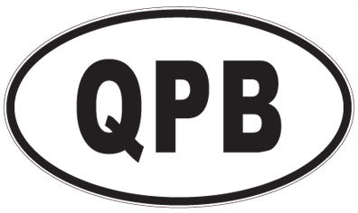 QPB - 3 Letter Initials Oval Sticker