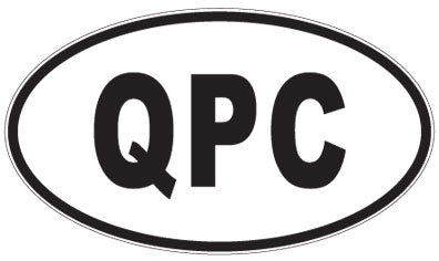 QPC - 3 Letter Initials Oval Sticker